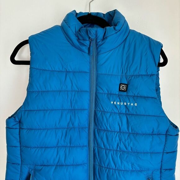 Venusras Heated puffer Vest blue size medium - no battery! Good used condition! - Picture 2 of 11